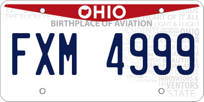 OH license plate FXM4999