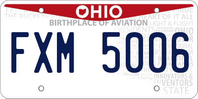 OH license plate FXM5006