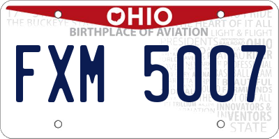 OH license plate FXM5007