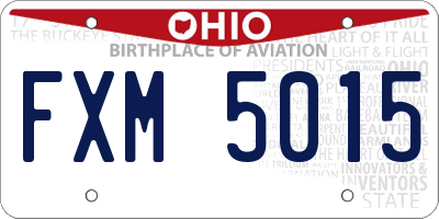 OH license plate FXM5015