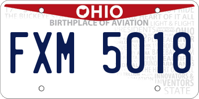 OH license plate FXM5018