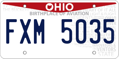 OH license plate FXM5035