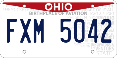 OH license plate FXM5042