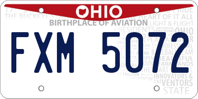 OH license plate FXM5072