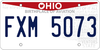 OH license plate FXM5073