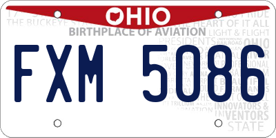 OH license plate FXM5086