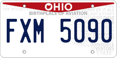 OH license plate FXM5090