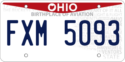 OH license plate FXM5093