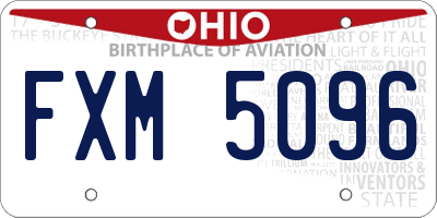 OH license plate FXM5096