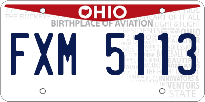 OH license plate FXM5113