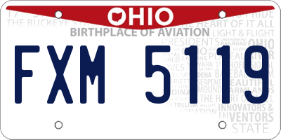 OH license plate FXM5119