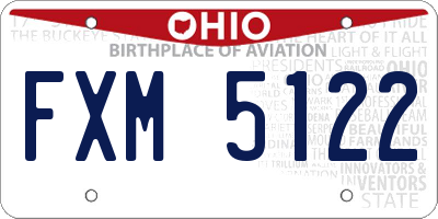 OH license plate FXM5122