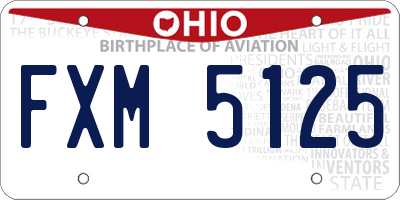 OH license plate FXM5125