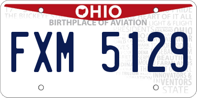 OH license plate FXM5129
