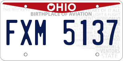 OH license plate FXM5137