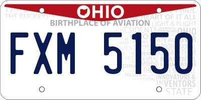 OH license plate FXM5150