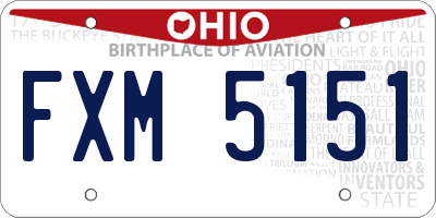 OH license plate FXM5151