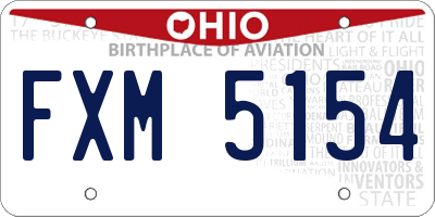 OH license plate FXM5154