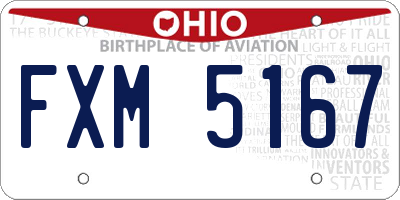 OH license plate FXM5167