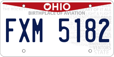 OH license plate FXM5182