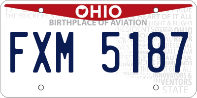 OH license plate FXM5187