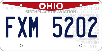 OH license plate FXM5202