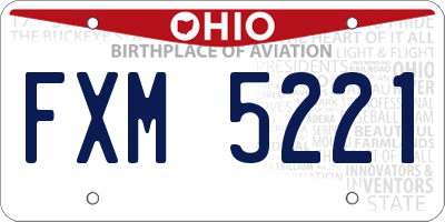 OH license plate FXM5221