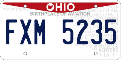 OH license plate FXM5235
