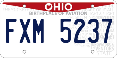OH license plate FXM5237