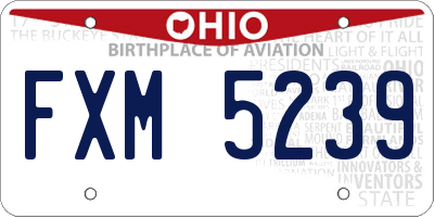 OH license plate FXM5239