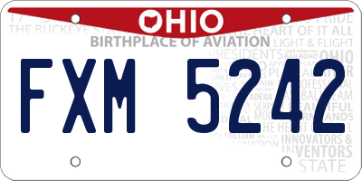 OH license plate FXM5242