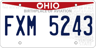 OH license plate FXM5243