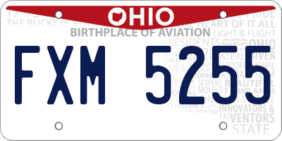 OH license plate FXM5255
