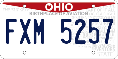 OH license plate FXM5257