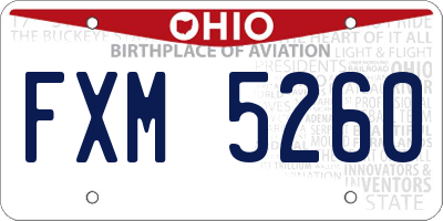OH license plate FXM5260