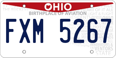 OH license plate FXM5267