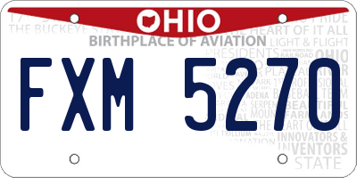 OH license plate FXM5270