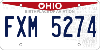 OH license plate FXM5274