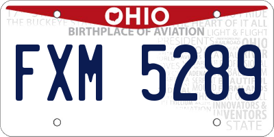 OH license plate FXM5289