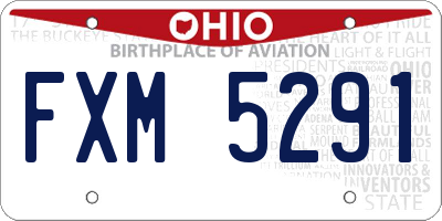 OH license plate FXM5291