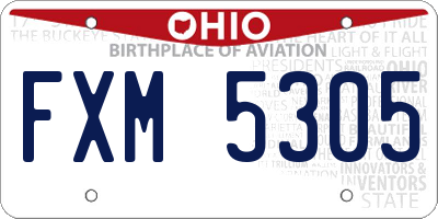 OH license plate FXM5305