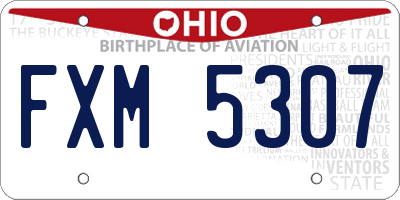 OH license plate FXM5307