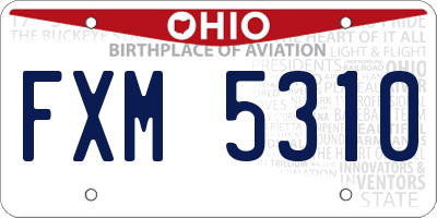 OH license plate FXM5310