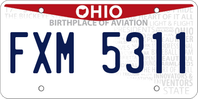 OH license plate FXM5311