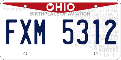 OH license plate FXM5312