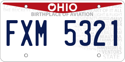 OH license plate FXM5321