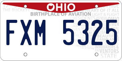 OH license plate FXM5325