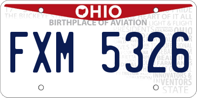 OH license plate FXM5326