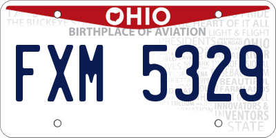 OH license plate FXM5329