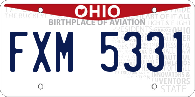 OH license plate FXM5331